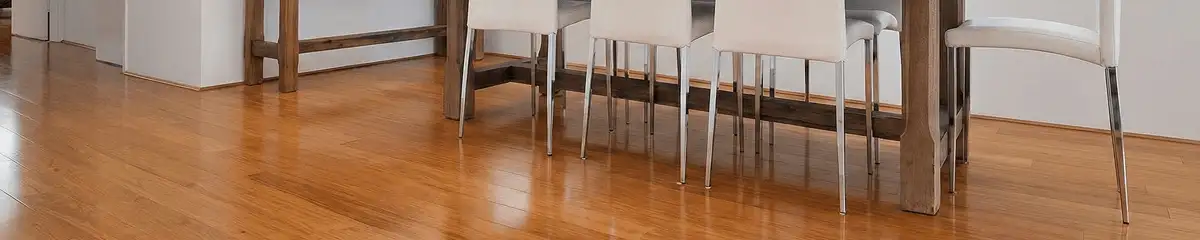 Professionally installed and refinished bamboo flooring in a residential home, showcasing smooth finish and natural wood tones in Des Moines, IA