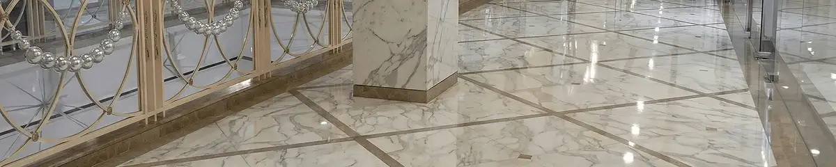 Beautiful marble floor professionally installed in Des Moines, IA